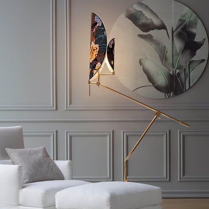 Floral Nocturne Floor Lamp – LED Brass Indoor Light