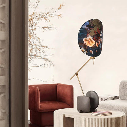 Floral Nocturne Floor Lamp – LED Brass Indoor Light