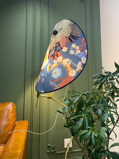 Floral Nocturne Floor Lamp – LED Brass Indoor Light