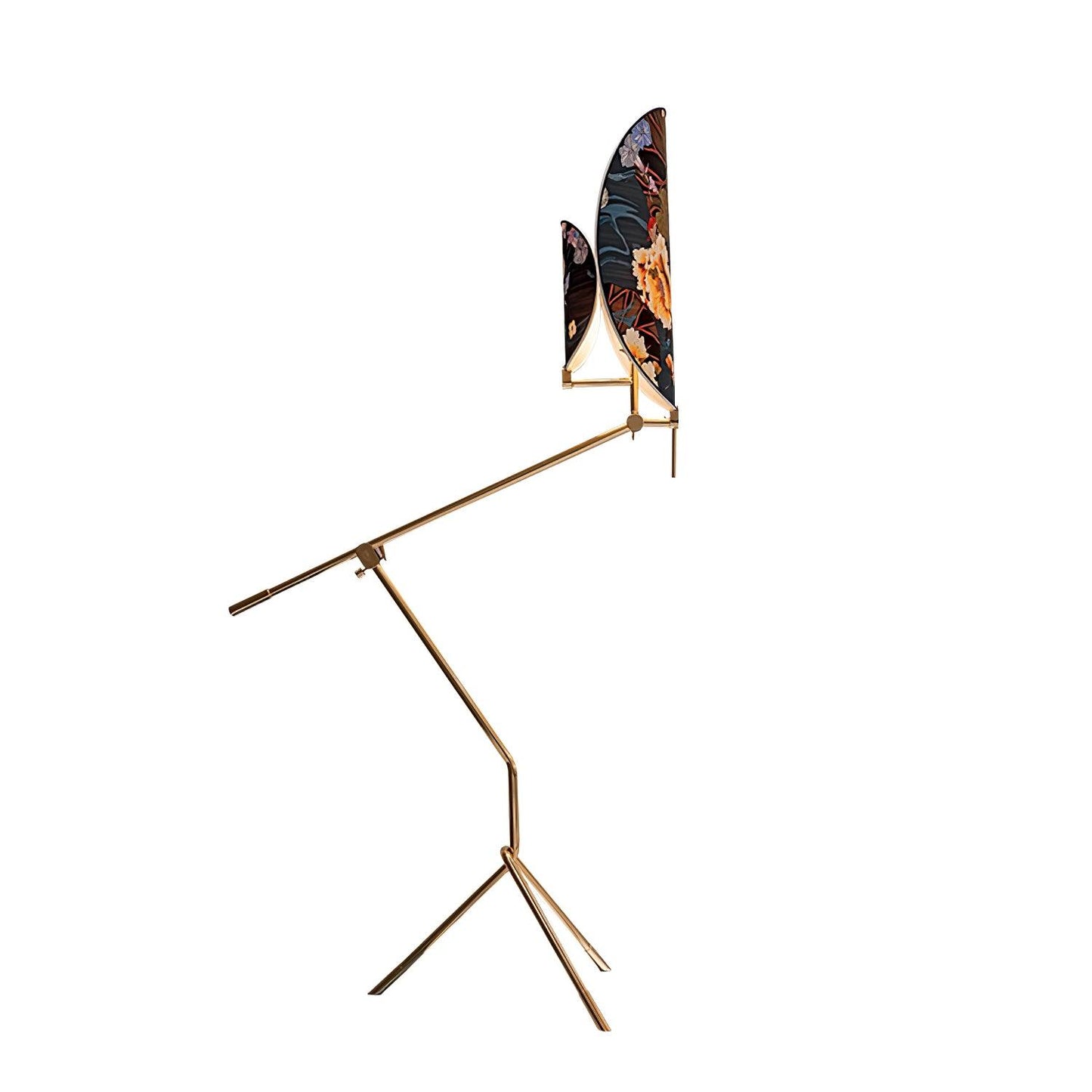Floral Nocturne Floor Lamp – LED Brass Indoor Light
