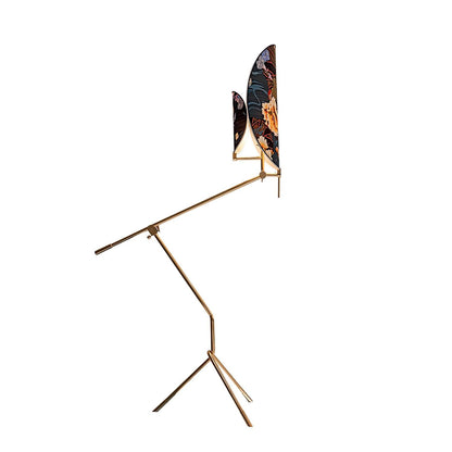 Floral Nocturne Floor Lamp – LED Brass Indoor Light