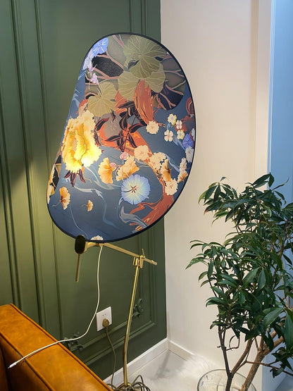Floral Nocturne Floor Lamp – LED Brass Indoor Light