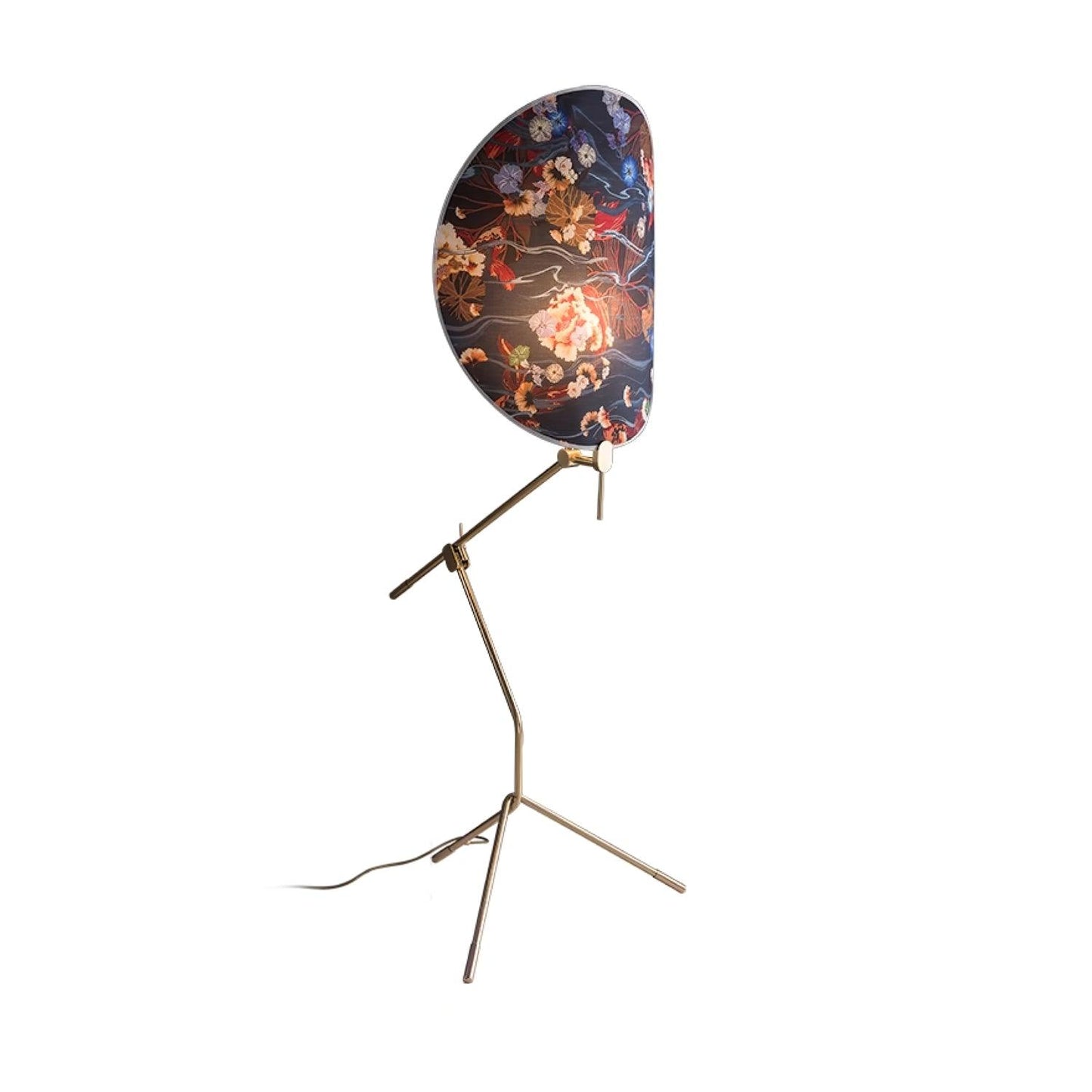 Floral Nocturne Floor Lamp – LED Brass Indoor Light