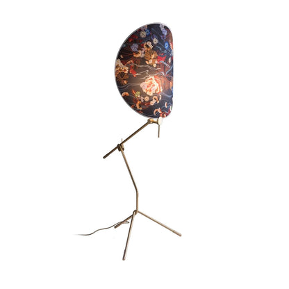 Floral Nocturne Floor Lamp – LED Brass Indoor Light