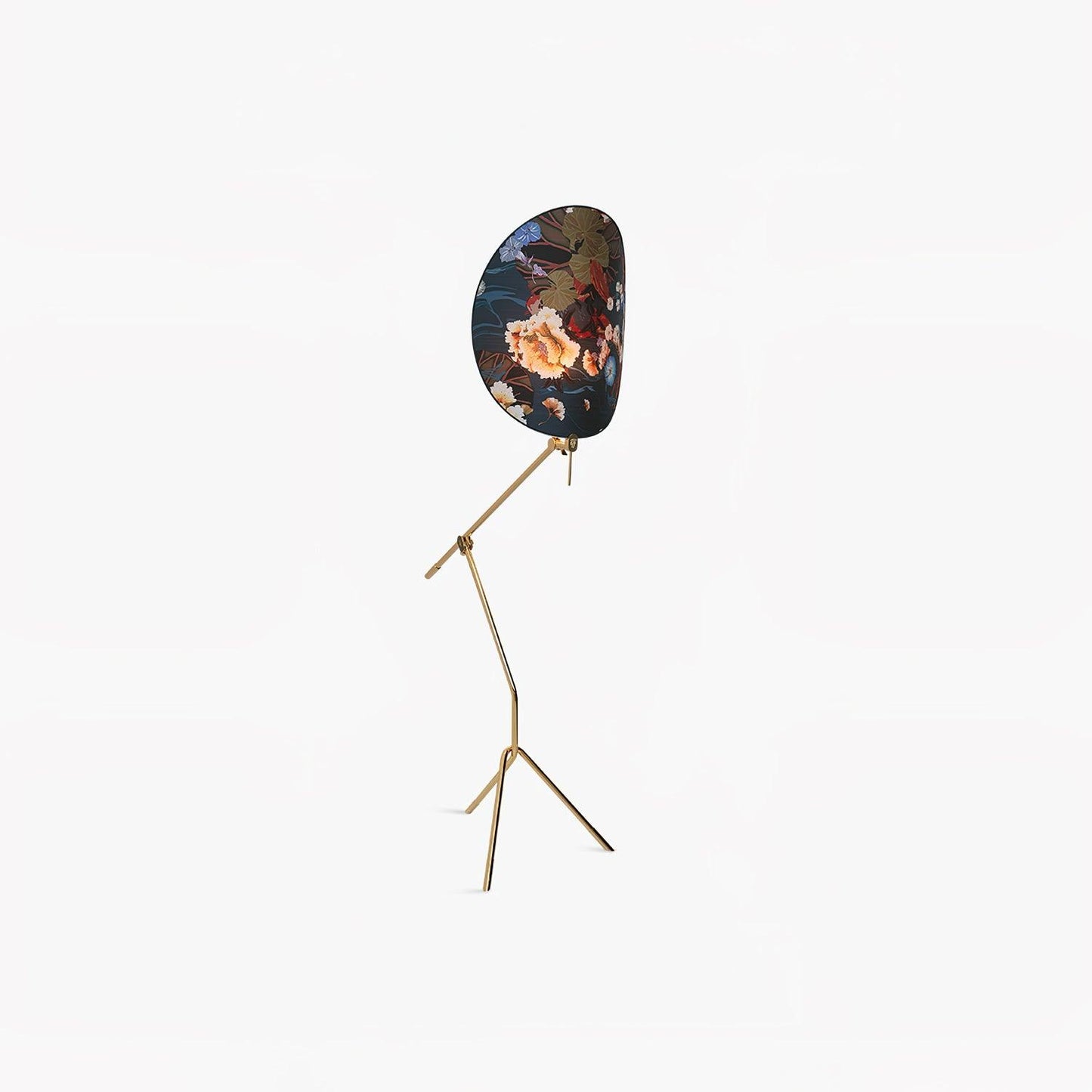 Floral Nocturne Floor Lamp – LED Brass Indoor Light