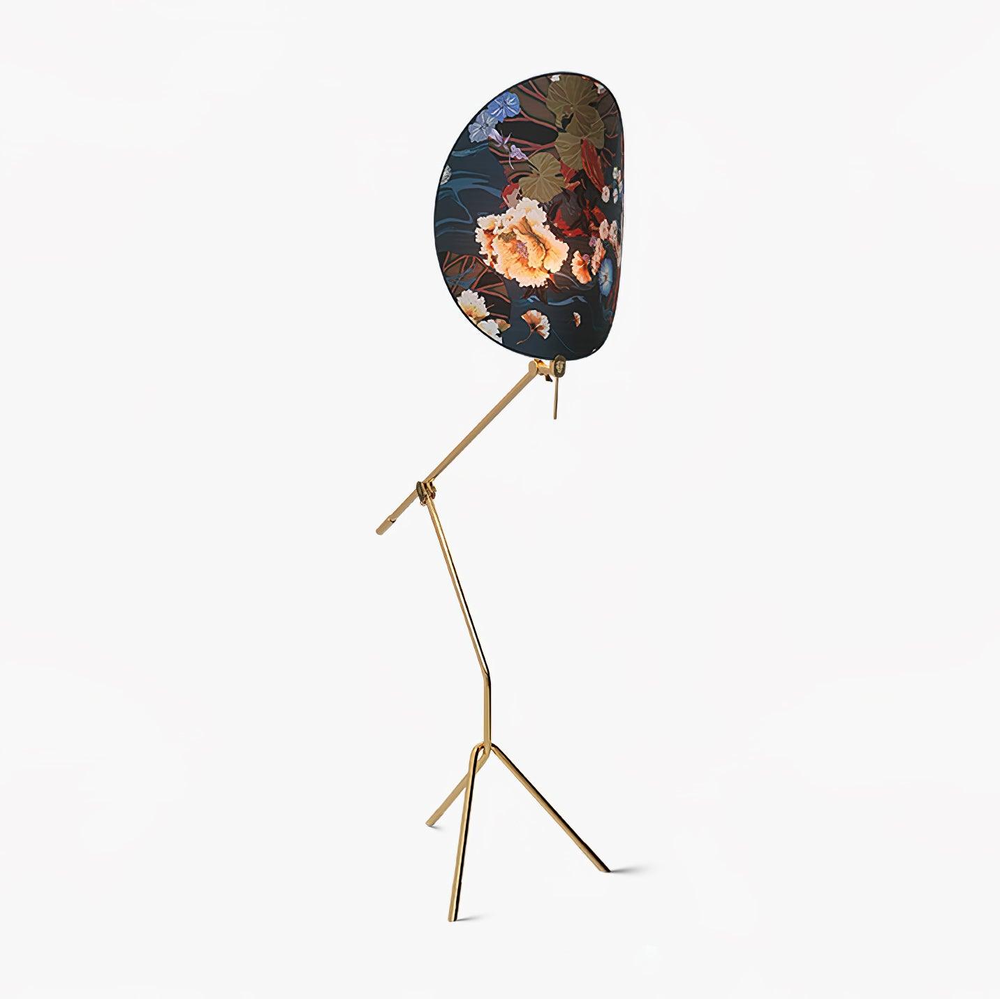 Floral Nocturne Floor Lamp – LED Brass Indoor Light
