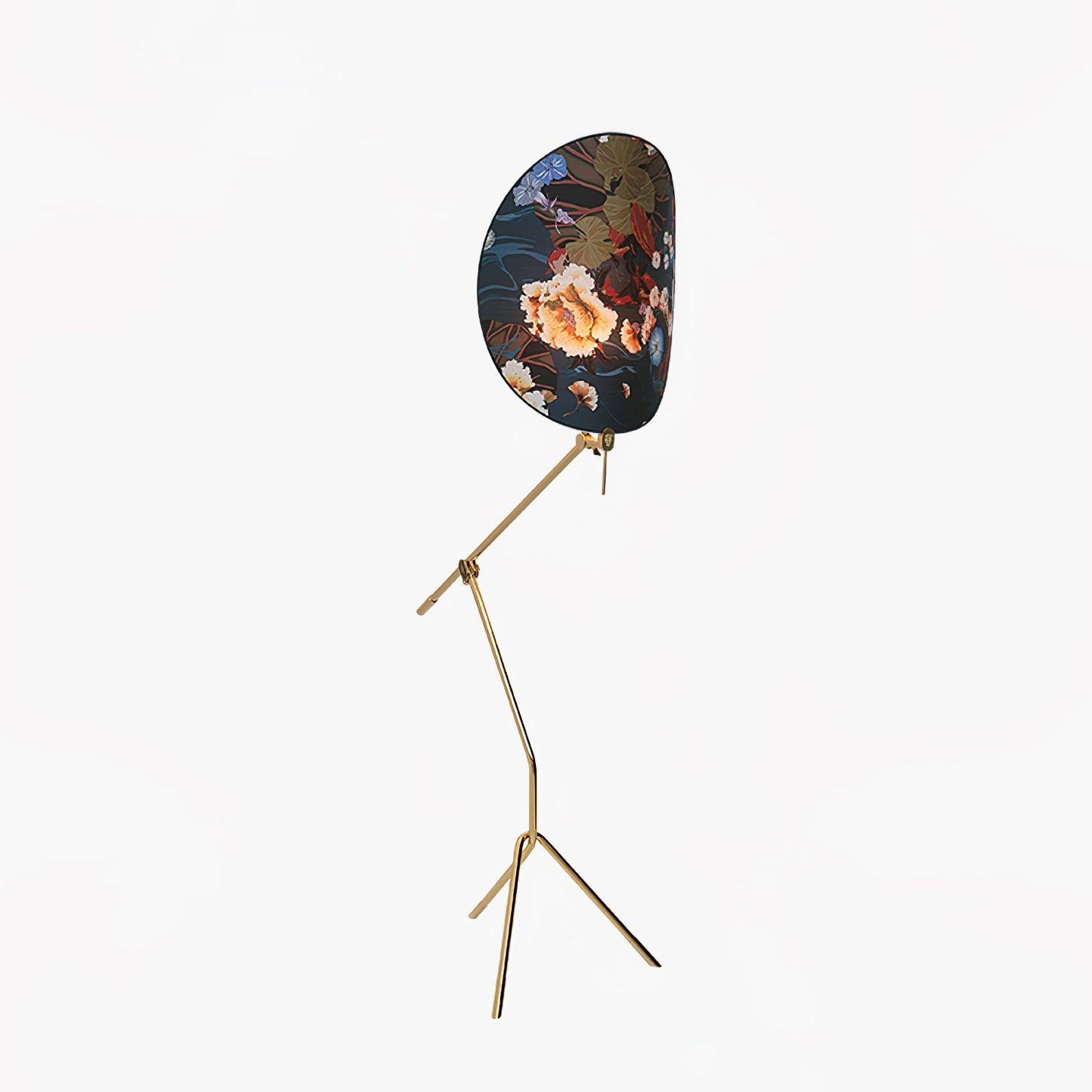 Floral Nocturne Floor Lamp – LED Brass Indoor Light