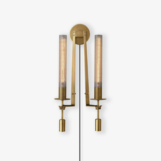 French Classicism Plug-in Wall Lamp with LED Edison Bulbs
