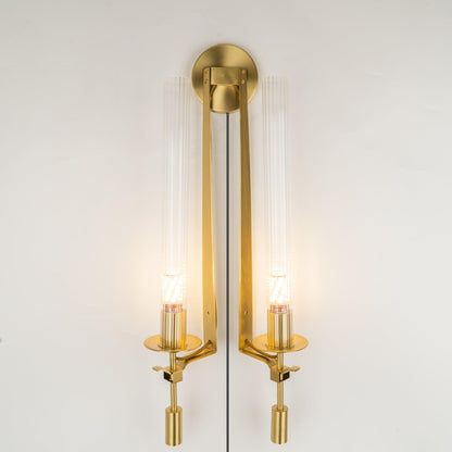 French Classicism Plug-in Wall Lamp with LED Edison Bulbs