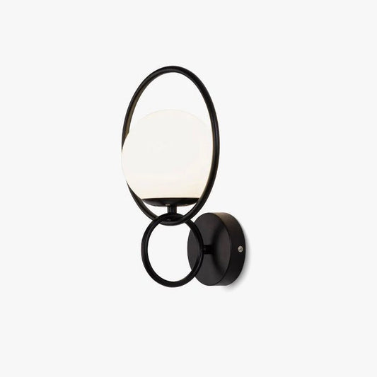 Fort Halo Gold Wall Light with White Glass Shade, LED