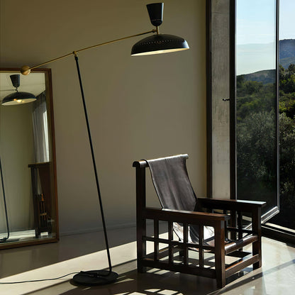 G1 Floor Lamp with Brass Shade and LED Light Source