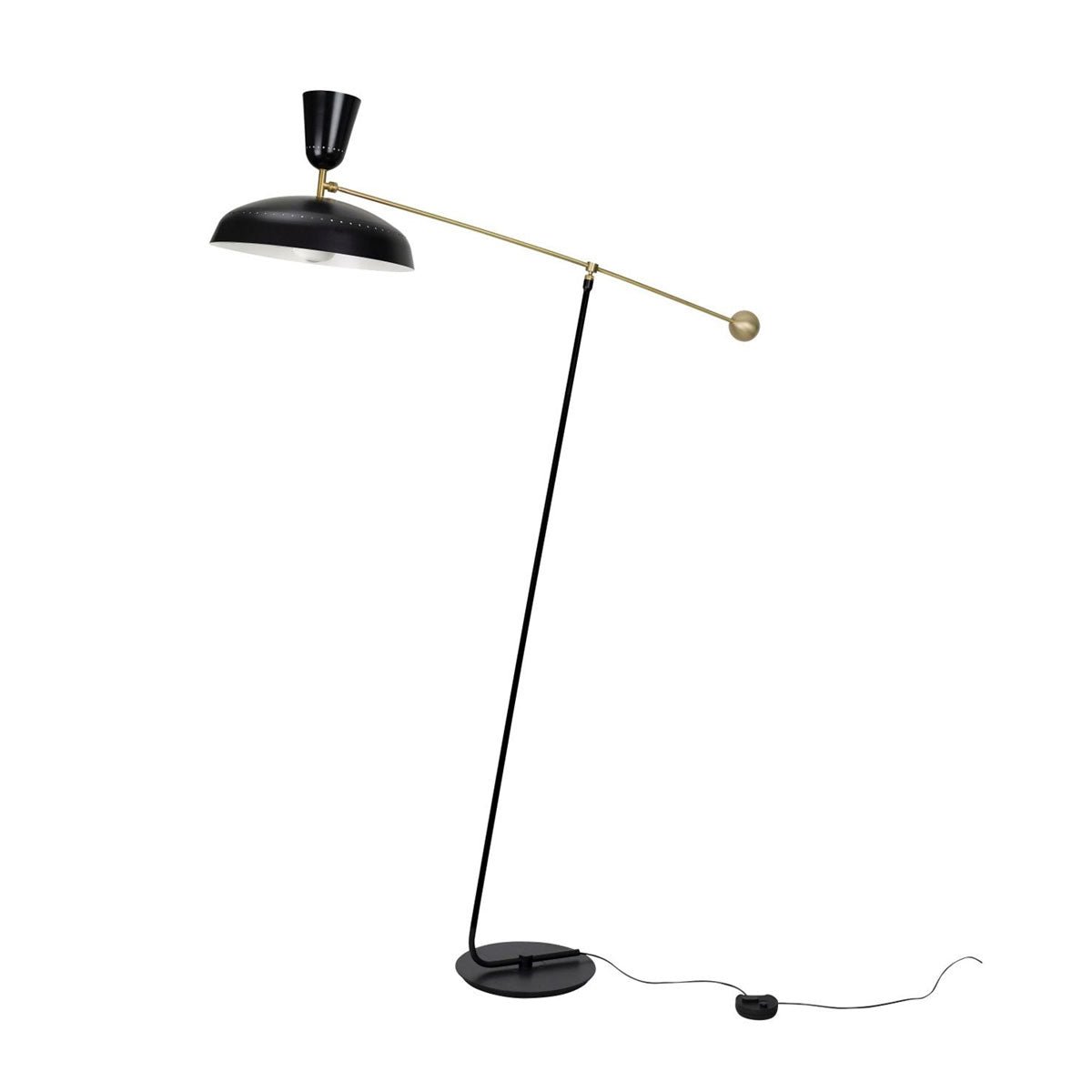 G1 Floor Lamp with Brass Shade and LED Light Source