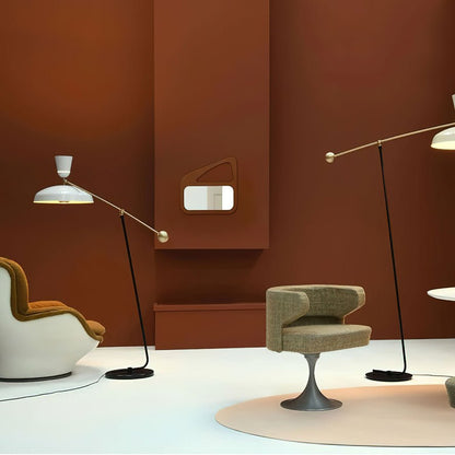G1 Floor Lamp with Brass Shade and LED Light Source