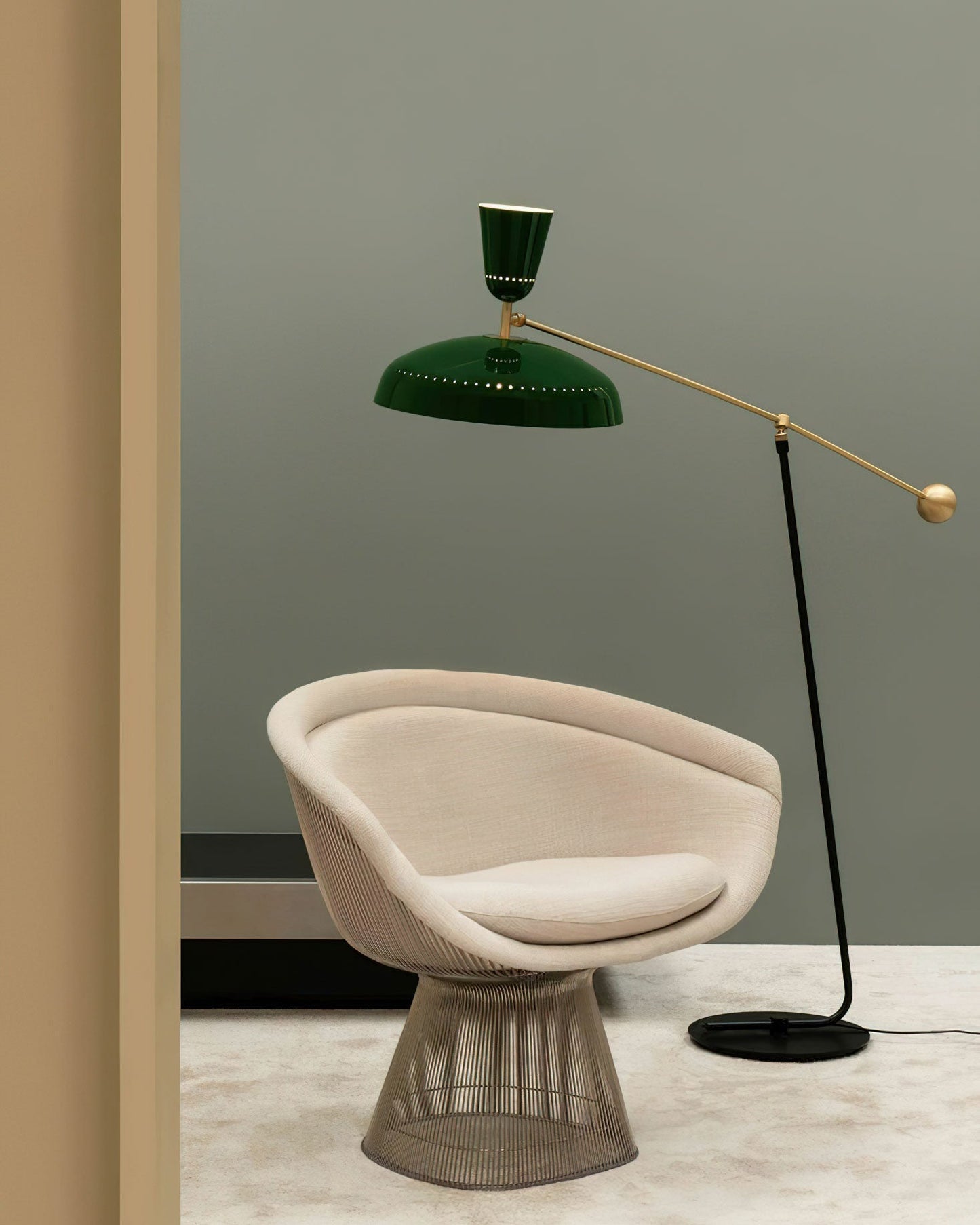 G1 Floor Lamp with Brass Shade and LED Light Source