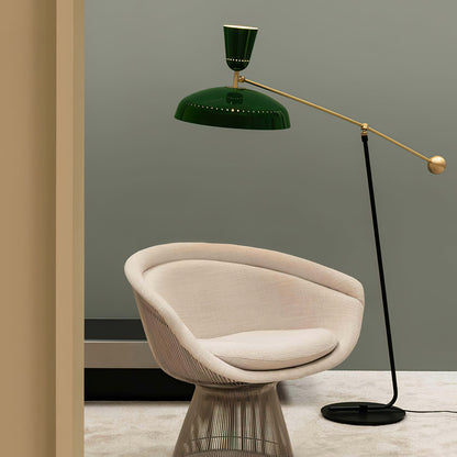 G1 Floor Lamp with Brass Shade and LED Light Source