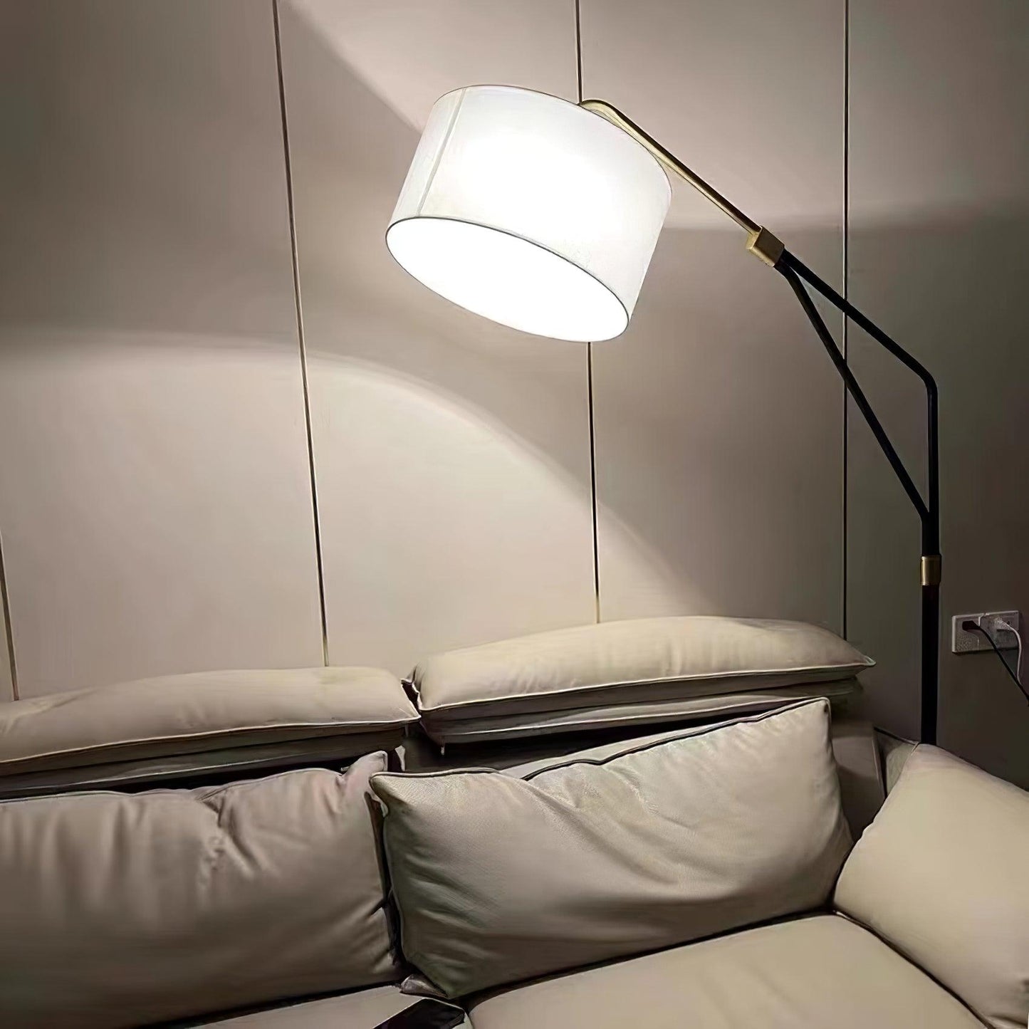 Gabby Fulton Floor Lamp with White Marble Base and LED