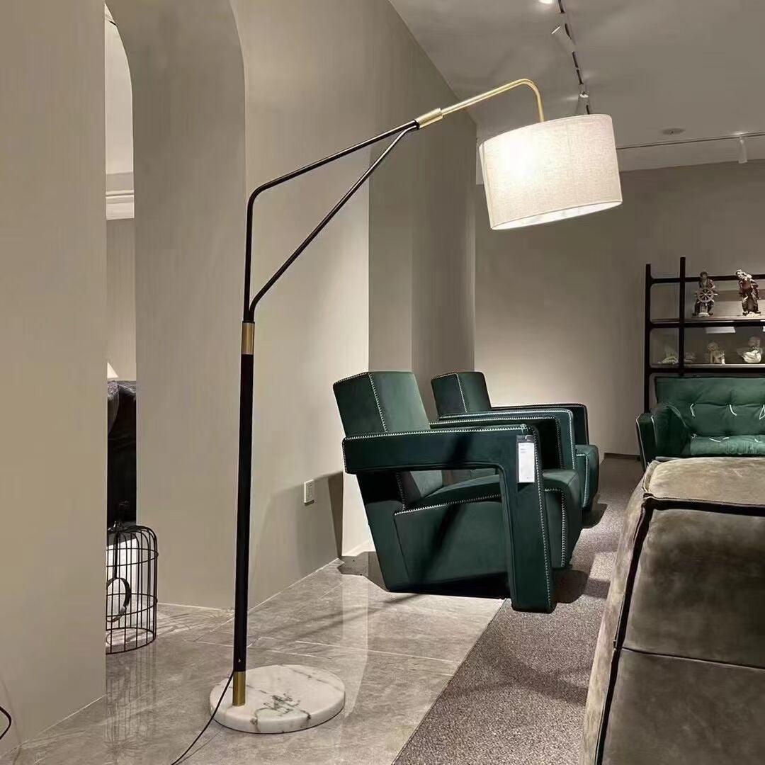 Gabby Fulton Floor Lamp with White Marble Base and LED