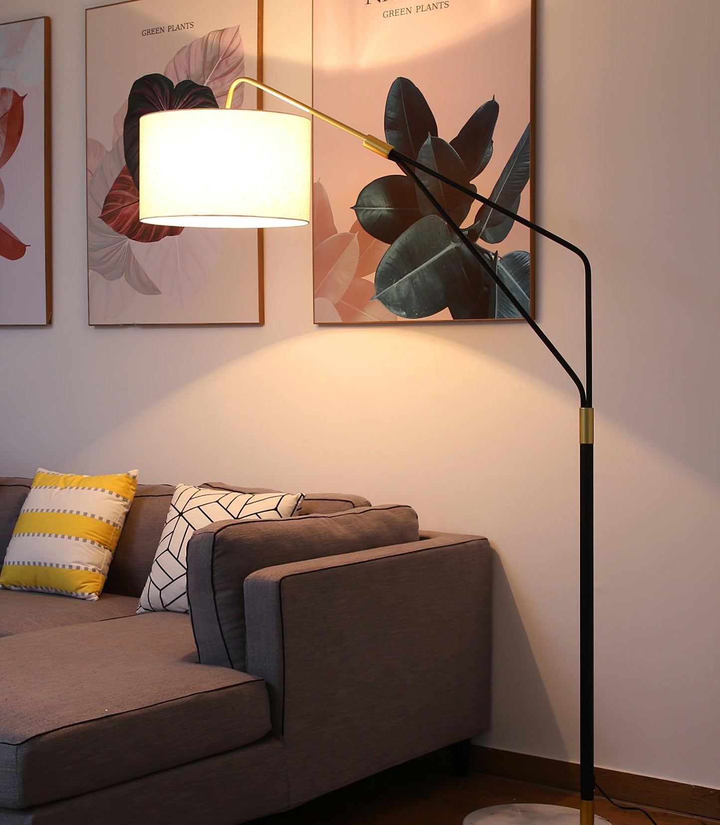Gabby Fulton Floor Lamp with White Marble Base and LED