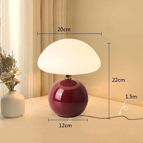 French Cream Mushroom Table Lamp - Adjustable LED Lighting