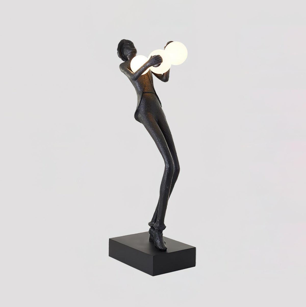 Gentleman Sculpture Floor Lamp with LED Light - Blue Decor