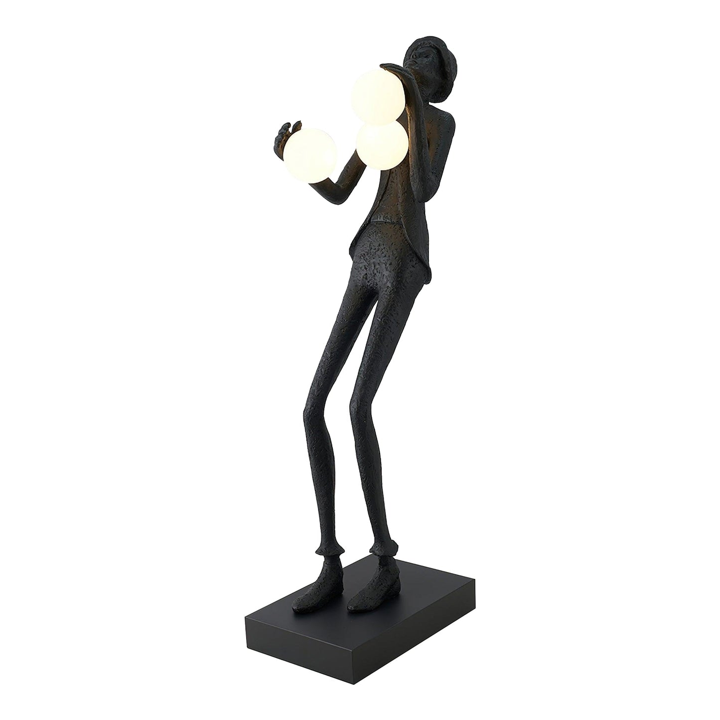 Gentleman Sculpture Floor Lamp with LED Light - Blue Decor