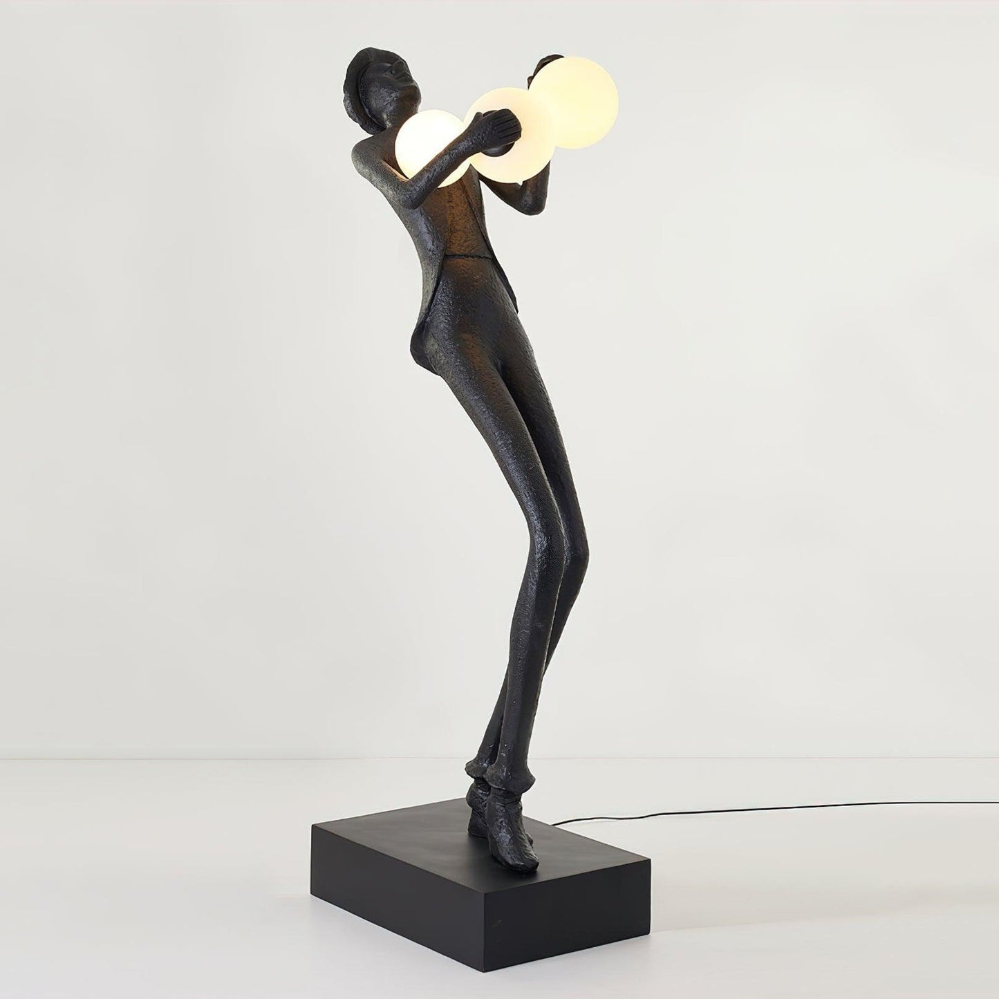 Gentleman Sculpture Floor Lamp with LED Light - Blue Decor