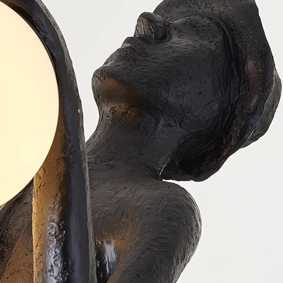 Gentleman Sculpture Floor Lamp with LED Light - Blue Decor