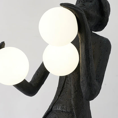 Gentleman Sculpture Floor Lamp with LED Light - Blue Decor