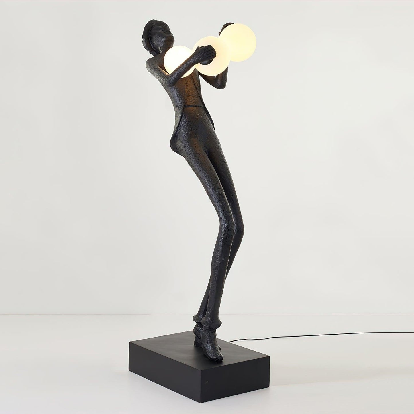Gentleman Sculpture Floor Lamp with LED Light - Blue Decor