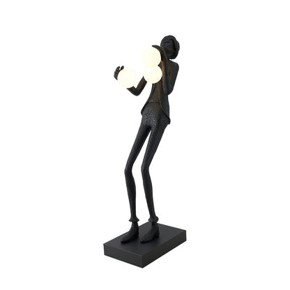 Gentleman Sculpture Floor Lamp with LED Light - Blue Decor
