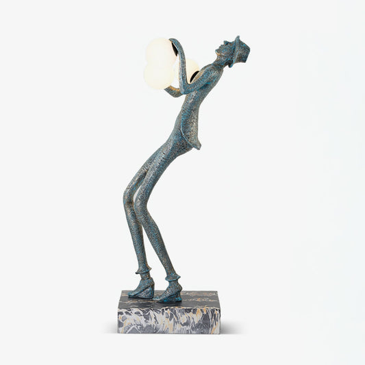 Gentleman Sculpture Floor Lamp with LED Light - Blue Decor