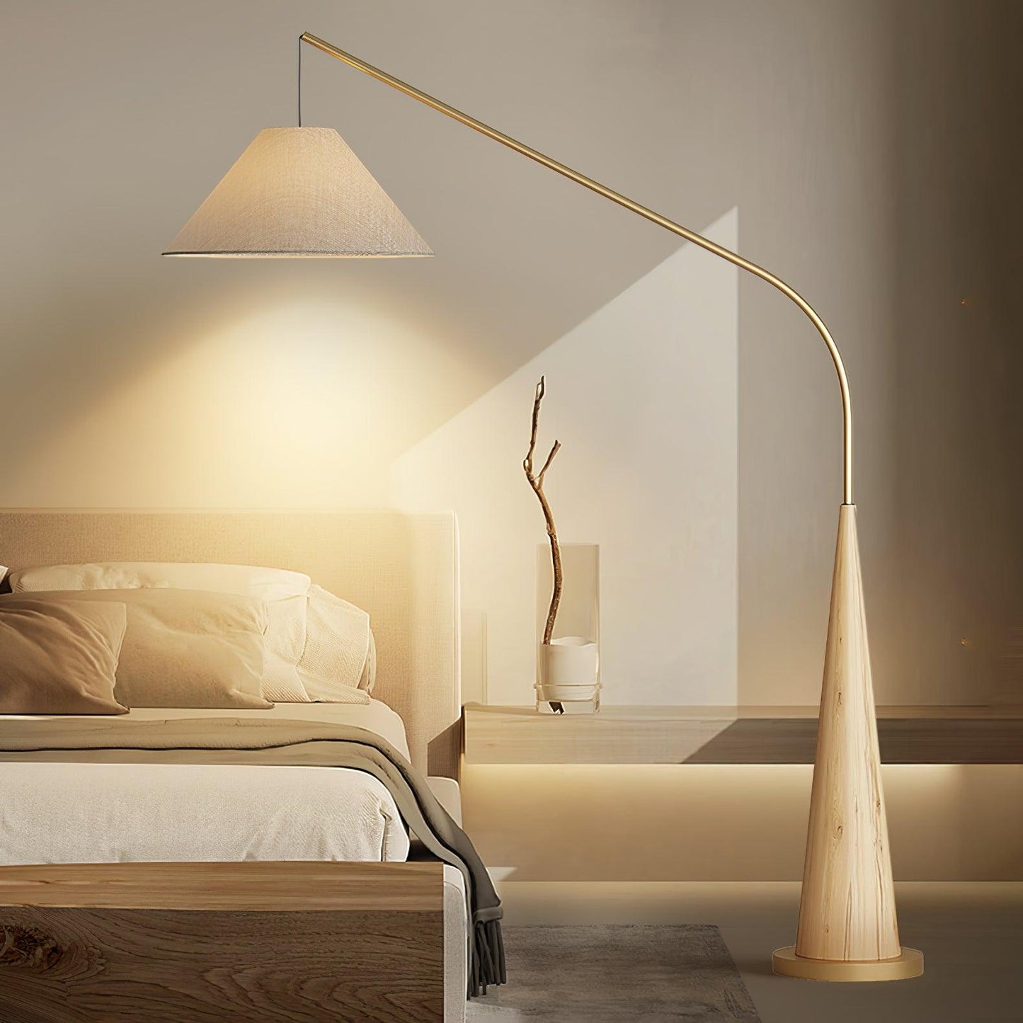 Gibson Arc Floor Lamp - Modern LED Lighting in Gold