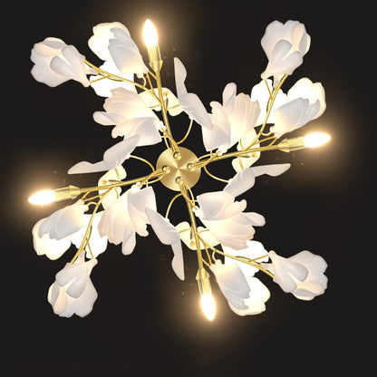 Gingko Flowers Plug-in Wall Lamp LED Gold & White Sconce