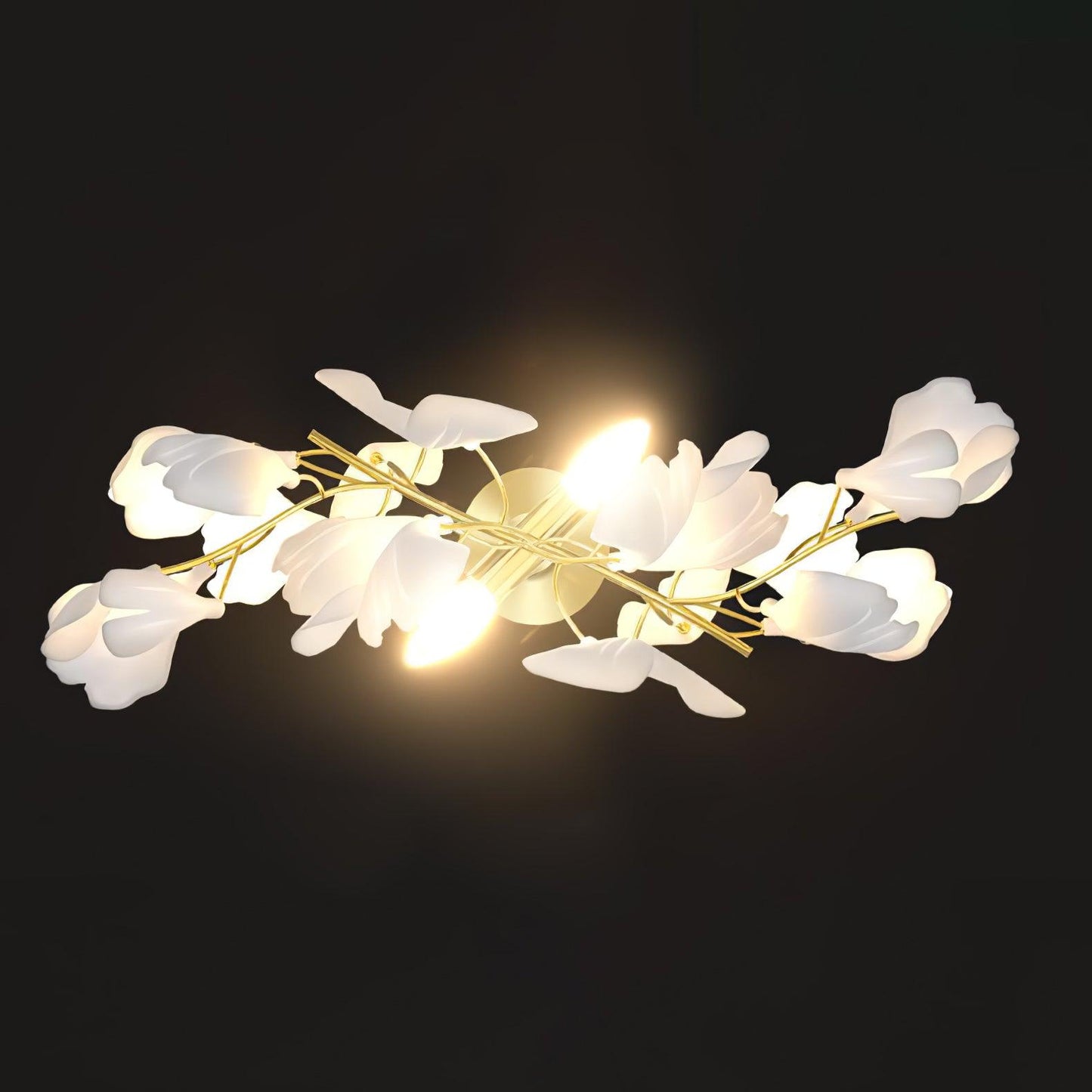 Gingko Flowers Plug-in Wall Lamp LED Gold & White Sconce