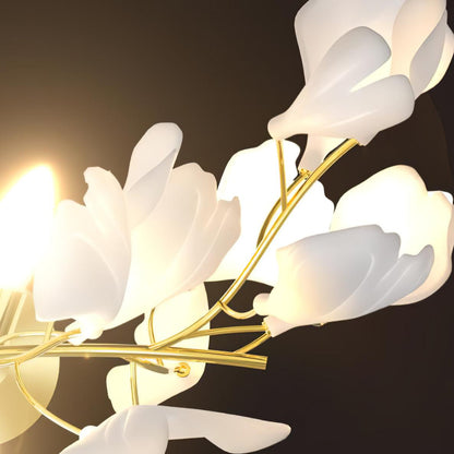 Gingko Flowers Plug-in Wall Lamp LED Gold & White Sconce
