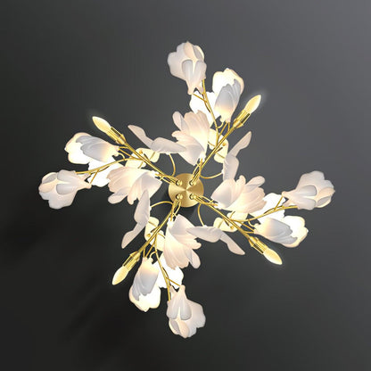 Gingko Flowers Plug-in Wall Lamp LED Gold & White Sconce