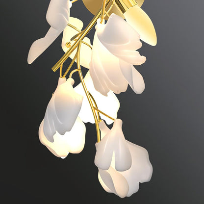 Gingko Flowers Plug-in Wall Lamp LED Gold & White Sconce