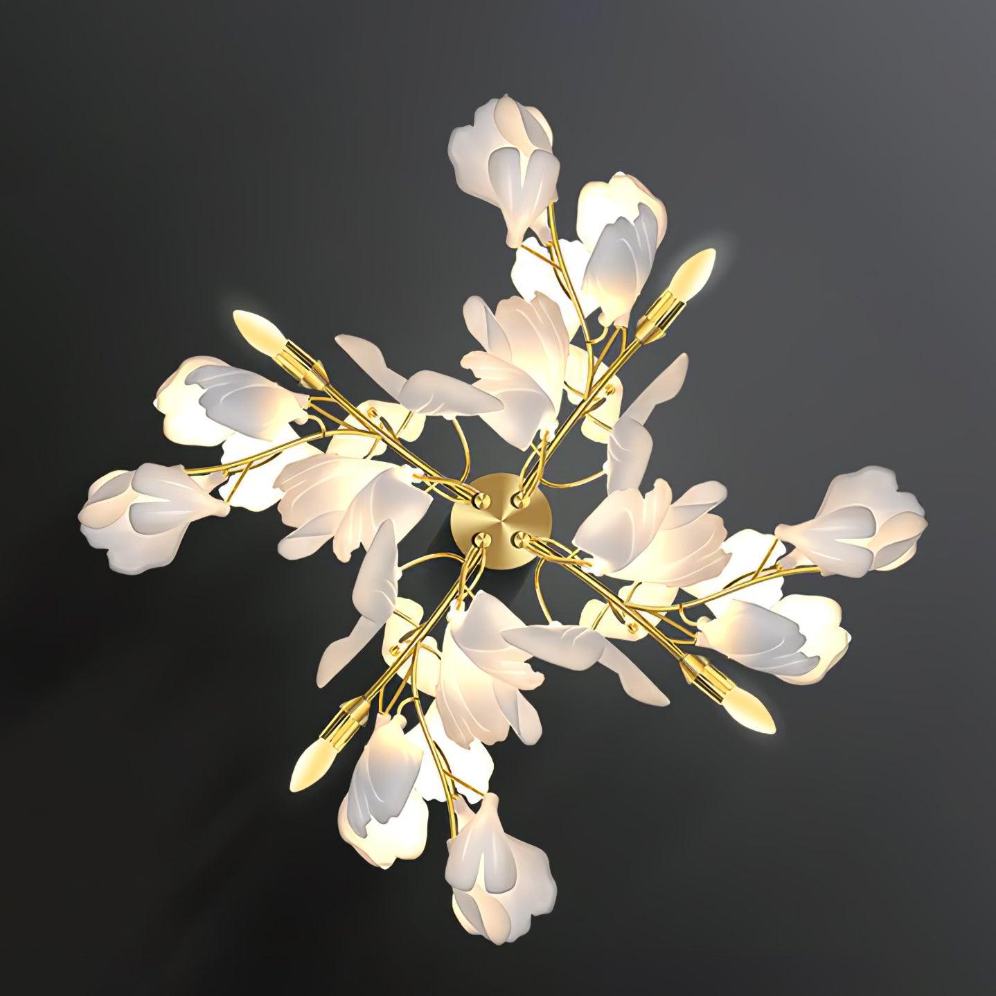 Gingko Flowers Plug-in Wall Lamp LED Gold & White Sconce