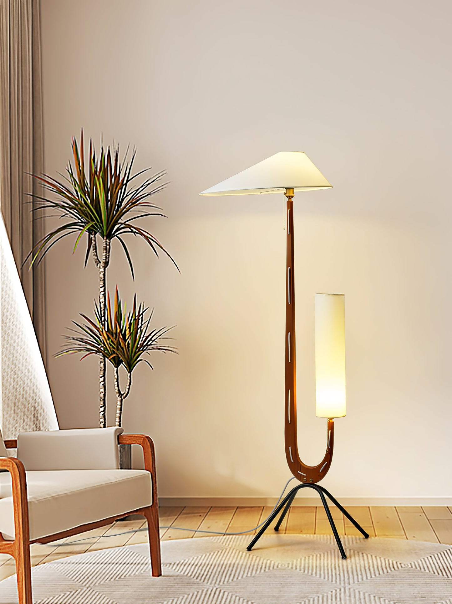 Giraffe Floor Lamp with LED Light - Mid Century Design