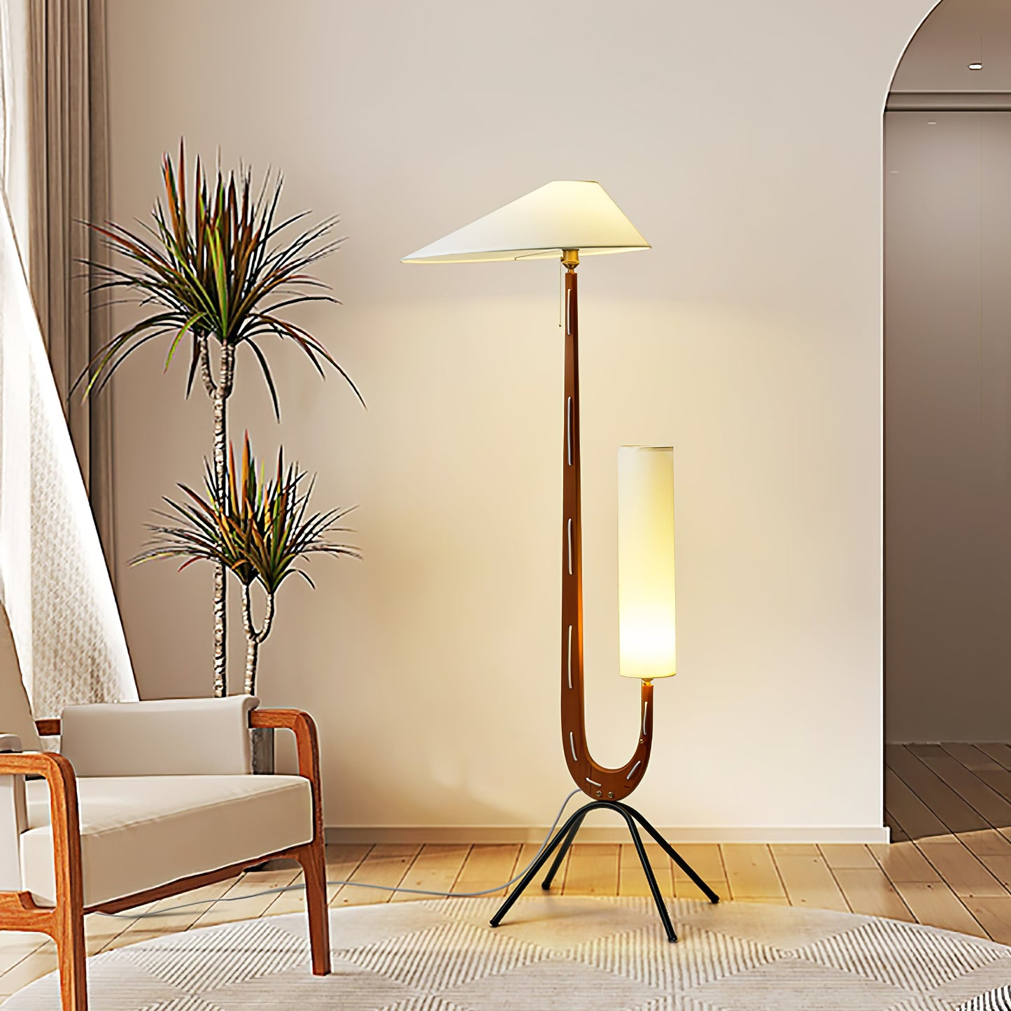 Giraffe Floor Lamp with LED Light - Mid Century Design