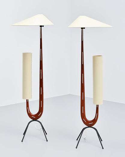 Giraffe Floor Lamp with LED Light - Mid Century Design