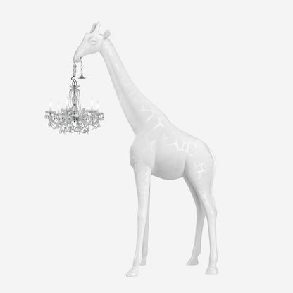 Giraffe Sculpture Floor Lamp with Crystal Chandelier Light