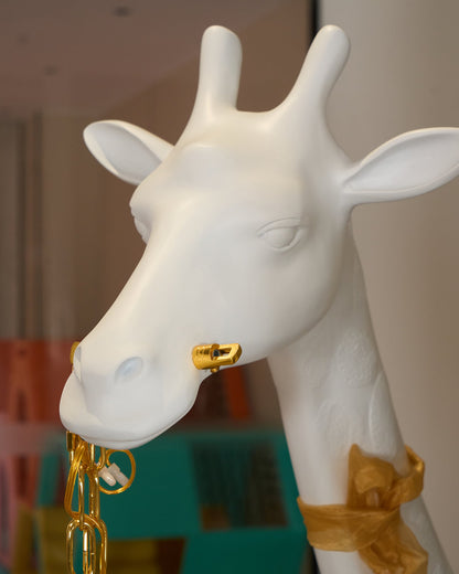 Giraffe Sculpture Floor Lamp with Crystal Chandelier Light