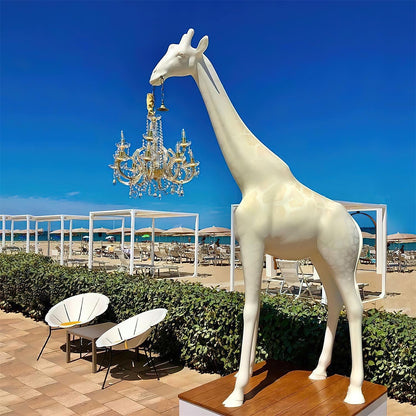 Giraffe Sculpture Floor Lamp with Crystal Chandelier Light