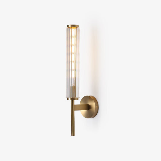 Glass Linear Brass Wall Light with Integrated LED Indoor