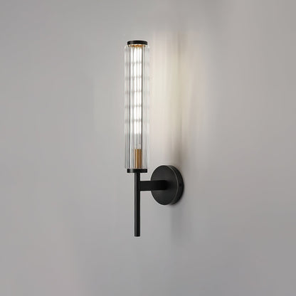 Glass Linear Brass Wall Light with Integrated LED Indoor