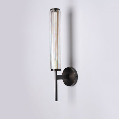 Glass Linear Brass Wall Light with Integrated LED Indoor
