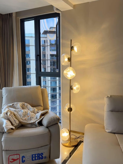 Glass Mesh Petals Floor Lamp with LED Shades - Stylish Design