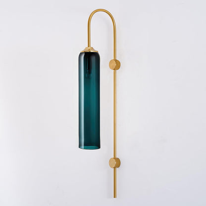 Modern Glass Wall Lamp Sconce - LED, Black & Gold Finish