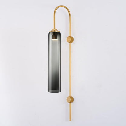Modern Glass Wall Lamp Sconce - LED, Black & Gold Finish